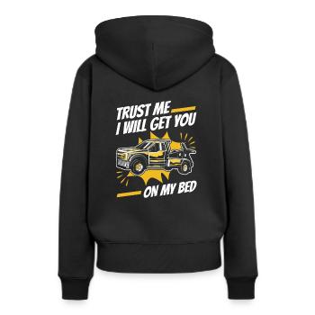 Abschleppwagen Truck Abschlepper - Frauen Premium Bio Hoodie - Schwarz - Hinten - Julia (174cm)