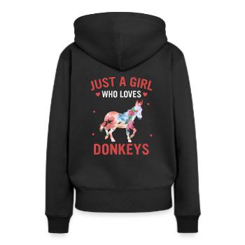 Âne âne animal - Sweat à capuche Premium bio Femme - noir - Dos - Julia (174cm)