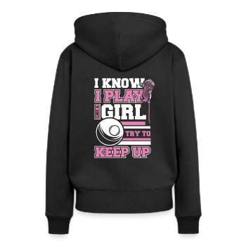 Lacrosse Sport Lacrosse Spieler - Frauen Premium Bio Hoodie - Schwarz - Hinten - Julia (174cm)
