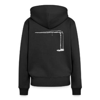 Grue pliante construite grue blanche grue - Sweat à capuche Premium bio Femme - noir - Dos - Julia (174cm)