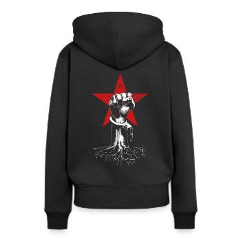 Resistance roots - Sweat à capuche Premium bio Femme - noir - Dos - Julia (174cm)