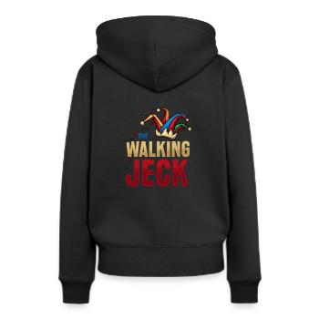 Le costume de t-shirt Carnaval Jeck qui marche Mardi Gras - Sweat à capuche Premium bio Femme - noir - Dos - Julia (174cm)