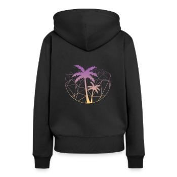 Palmiers géométriques Palmiers géométriques - Sweat à capuche Premium bio Femme - noir - Dos - Julia (174cm)