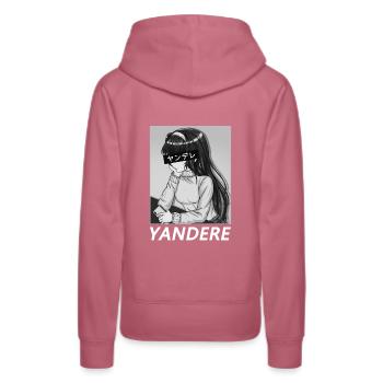 Yandere Anime Japan Manga Girl Comic Cute - Women’s Premium Organic Hoodie - mauve - Back - Isabella (175cm)