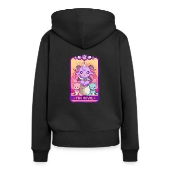 The Devil Anime Kawaii Tarot Voyant Baphomet - Sweat à capuche Premium bio Femme - noir - Dos - Julia (174cm)