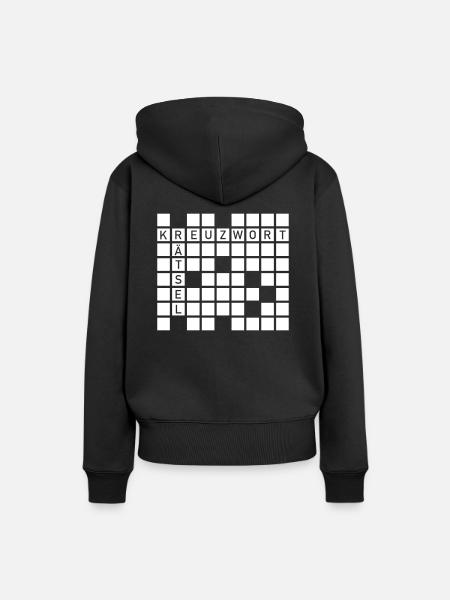 Kreuzworträtsel - Frauen Premium Bio Hoodie - Schwarz