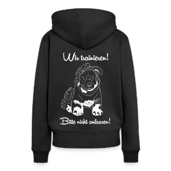 Altdeutscher Schäferhund - Frauen Premium Bio Hoodie - Schwarz - Hinten - Julia (174cm)