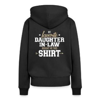 Schwiegervater - Frauen Premium Bio Hoodie - Schwarz - Hinten - Julia (174cm)