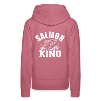 Lachs - Frauen Premium Bio Hoodie - Malve - Hinten - Isabella (175cm)