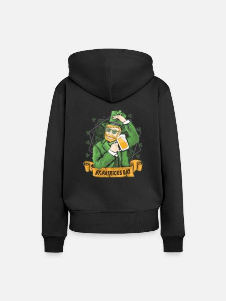 ST. PATRICKS DAY - Frauen Premium Bio Hoodie - Schwarz