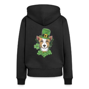 Chien irlandais | Chien doux St Patrick - Sweat à capuche Premium bio Femme - noir - Dos - Julia (174cm)