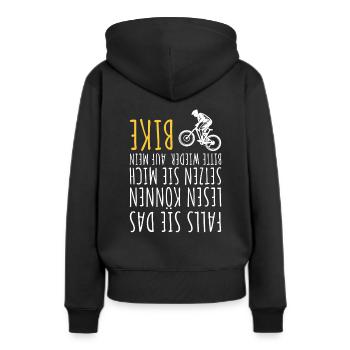 BIKE Radfahrer MTB Lustiger Fahrrad Spruch Witzig - Frauen Premium Bio Hoodie - Schwarz - Hinten - Julia (174cm)