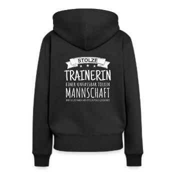Stolze Trainerin Trainer Mannschaft Sportverein - Frauen Premium Bio Hoodie - Schwarz - Hinten - Julia (174cm)