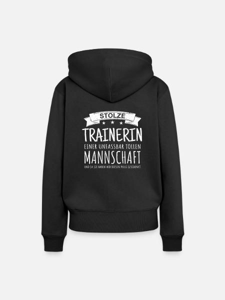 Stolze Trainerin Trainer Mannschaft Sportverein - Frauen Premium Bio Hoodie - Schwarz