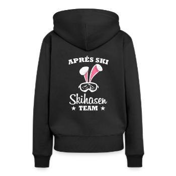 Apres Ski Skihasen Team Skifahrer Party Skihase - Frauen Premium Bio Hoodie - Schwarz - Hinten - Julia (174cm)