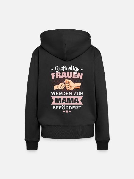 Mama Werdende Mutter Mutterschaft Schwangerschaft - Frauen Premium Bio Hoodie - Schwarz