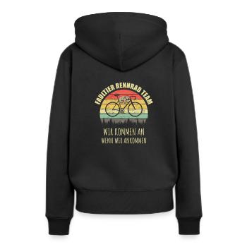 Rennrad Faultier Vintage Retro Spruch Radfahrer - Frauen Premium Bio Hoodie - Schwarz - Hinten - Julia (174cm)