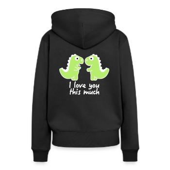 dinosaur - Women’s Premium Organic Hoodie - black - Back - Julia (174cm)