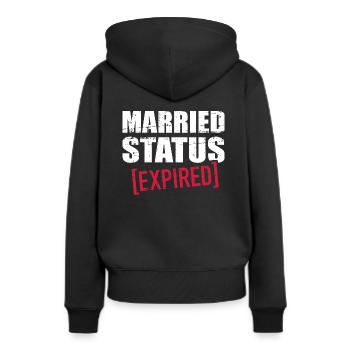 Scheidung - Frauen Premium Bio Hoodie - Schwarz - Hinten - Julia (174cm)