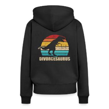 Scheidung - Frauen Premium Bio Hoodie - Schwarz - Hinten - Julia (174cm)