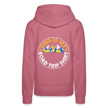 Chemise My road trip - camping, camping-car - Sweat à capuche Premium bio Femme - mauve - Dos - Isabella (175cm)