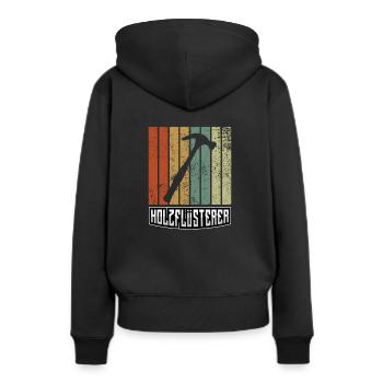 Holzflüsterer - Zimmerer Tischler - Frauen Premium Bio Hoodie - Schwarz - Hinten - Julia (174cm)