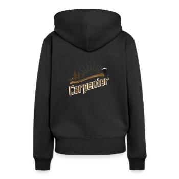 Carpenter - Zimmerer Tischler - Frauen Premium Bio Hoodie - Schwarz - Hinten - Julia (174cm)