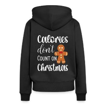 Kalorien zählen nicht an Weihnachten - Frauen Premium Bio Hoodie - Schwarz - Hinten - Julia (174cm)