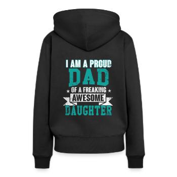 Père et fille - Sweat à capuche Premium bio Femme - noir - Dos - Julia (174cm)