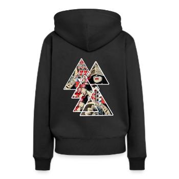 popart streetart autonom grafitti geometrie - Frauen Premium Bio Hoodie - Schwarz - Hinten - Julia (174cm)