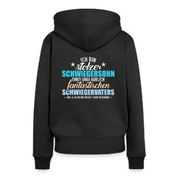Schwiegersohn - Frauen Premium Bio Hoodie - Schwarz - Hinten - Julia (174cm)