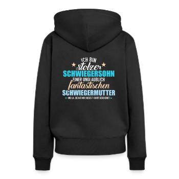 Schwiegersohn - Frauen Premium Bio Hoodie - Schwarz - Hinten - Julia (174cm)