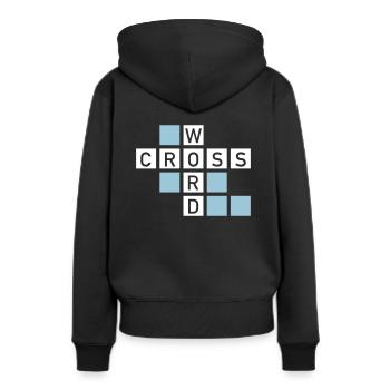 Mots croisés - Sweat à capuche Premium bio Femme - noir - Dos - Julia (174cm)