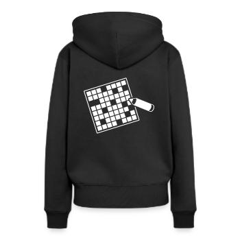 Mots croisés - Sweat à capuche Premium bio Femme - noir - Dos - Julia (174cm)