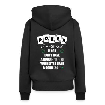 Poker Sex Gambling Royal Flush - Sweat à capuche Premium bio Femme - noir - Dos - Julia (174cm)