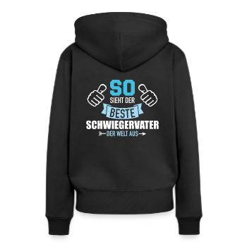 Schwiegervater - Frauen Premium Bio Hoodie - Schwarz - Hinten - Julia (174cm)