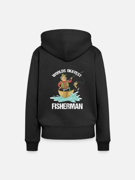 Angeln Geschenk fischen Fische lustig Karpfen - Dame Premium hoodie, økologisk bomuld - sort
