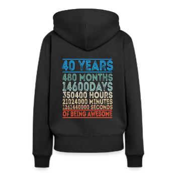 40 Jahre Geschenk Geburtstag 40er 1979 Vierzig - Frauen Premium Bio Hoodie - Schwarz - Hinten - Julia (174cm)