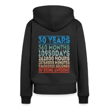 Cadeau d'anniversaire des années 30 célébrer la fête des 30 ans - Sweat à capuche Premium bio Femme - noir - Dos - Julia (174cm)