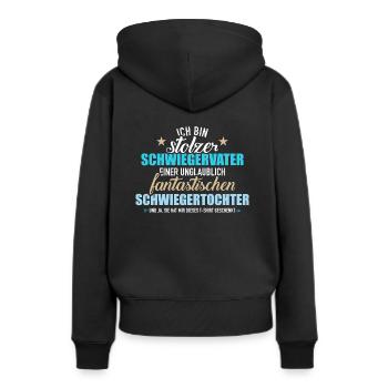 Schwiegervater - Frauen Premium Bio Hoodie - Schwarz - Hinten - Julia (174cm)
