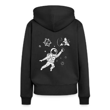 Astronaute de l'espace cool - Sweat à capuche Premium bio Femme - noir - Dos - Julia (174cm)