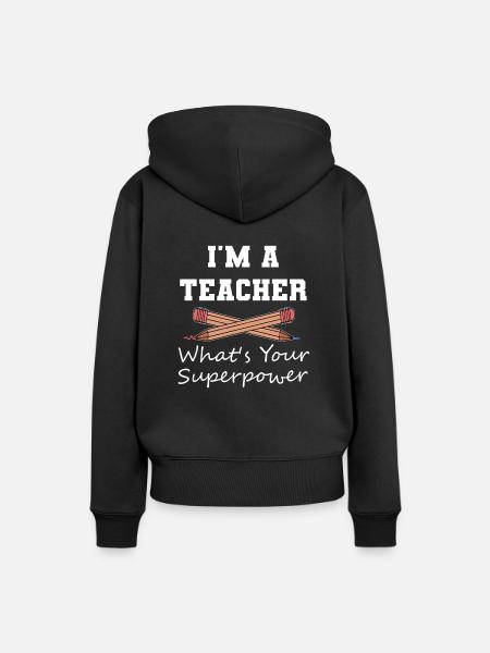 Ich bin ein Lehrer Spruch - Frauen Premium Bio Hoodie - Schwarz