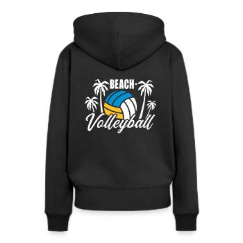 Beachvolleyball - Frauen Premium Bio Hoodie - Schwarz - Hinten - Julia (174cm)