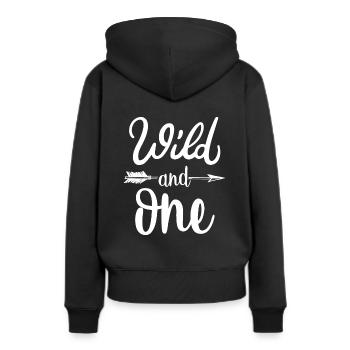 Sauvage et un - Sweat à capuche Premium bio Femme - noir - Dos - Julia (174cm)