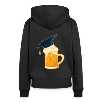 Maßkrug Abschluss Doktorhut - Frauen Premium Bio Hoodie - Schwarz - Hinten - Julia (174cm)