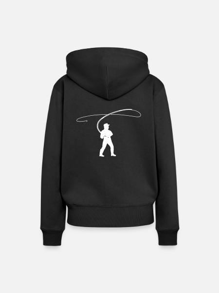 Fliegenfischen - Frauen Premium Bio Hoodie - Schwarz