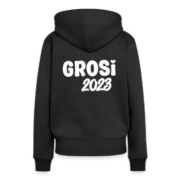 Grosi 2023 Hallo Oma Schweiz Schweizer Oma - Frauen Premium Bio Hoodie - Schwarz - Hinten - Julia (174cm)