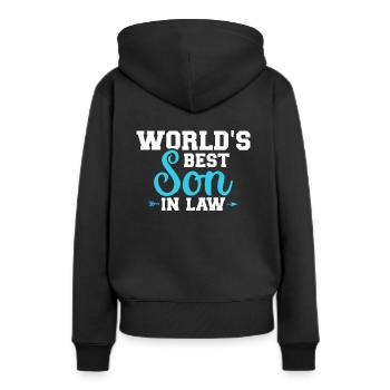 Schwiegersohn - Frauen Premium Bio Hoodie - Schwarz - Hinten - Julia (174cm)