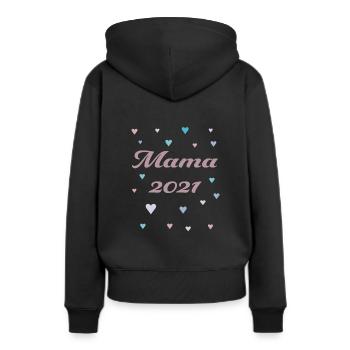 Mama 2021 - Frauen Premium Bio Hoodie - Schwarz - Hinten - Julia (174cm)
