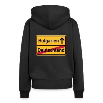 Bulgarien - Frauen Premium Bio Hoodie - Schwarz - Hinten - Julia (174cm)